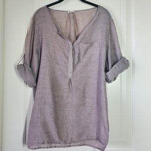 Just Living womens tunic top in dark tan/light brown size large